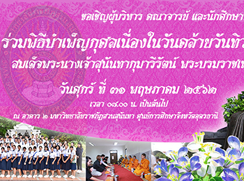 Announcement to All Members of SSRU-UDEC
!  On Friday 31st May 2019 will be held
the commemoration day ceremony of Queen
Sunandha’s passed away. The ceremony
will start at 8.00 onwards at Building 2
of SSRU-UDEC!!!