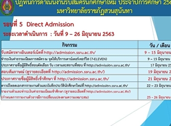 New student recruitment calendar
Academic Year 2020